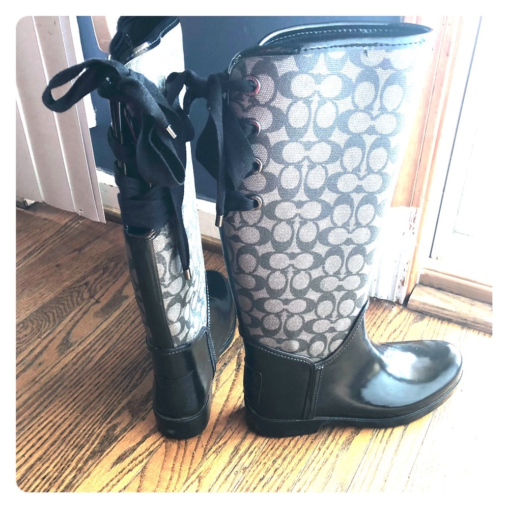 Size 9 Coach rain boots